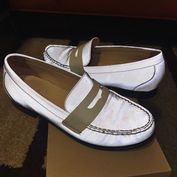Reflective COLE HAAN Loafers White/Silver Monroe Penny Argento Reflect - Picture 3 of 8